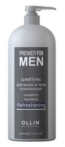 OLLIN PREMIER FOR MEN Šampūnas plaukams ir kūno gaivinimui 1000ml